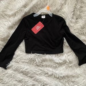 NWT black kids crop top